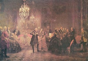 Floetenkonzert Friedrichs des Grossen in Sanssouci Kunstdruck