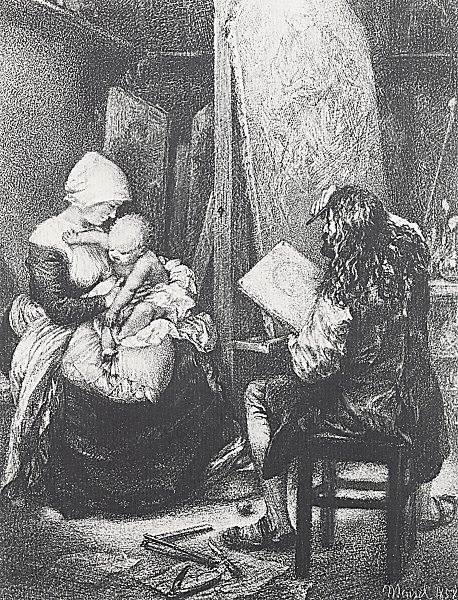 Albrecht Duerer malt im Atelier
