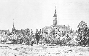 Staedtchen in Ostdeutschland Kunstdruck