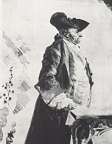 aelterer Herr in friederizianischer Tracht