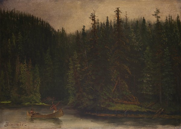 Indianer Auf der Jagd Im Kanu