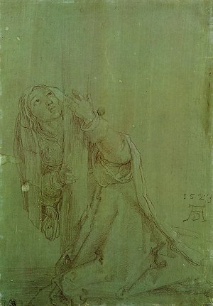 Hl Magdalena unter dem Kreuz Kunstdruck