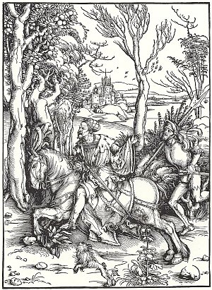 Reiter und Landsknecht Kunstdruck