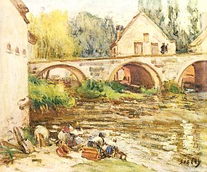Die Wascherinnen von Moret Kunstdruck