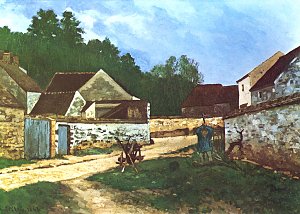 Dorfstrasse in Marlotte Kunstdruck