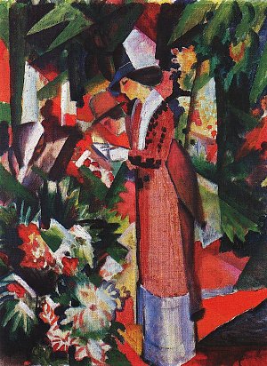 Spaziergang in Blumen Kunstdruck