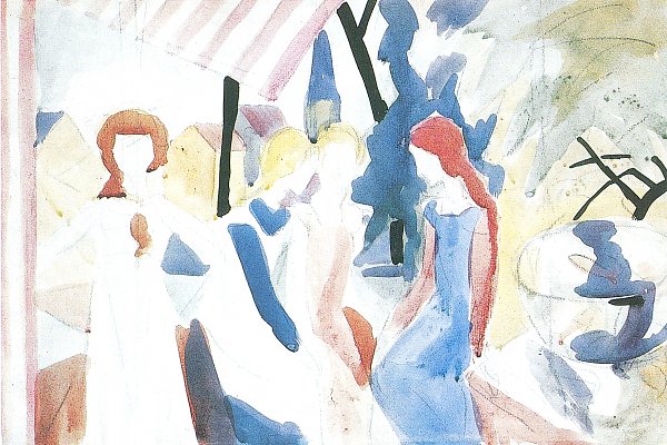 Vier Maedchen auf Altane