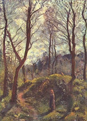 Landschaft mit grossen Baeumen Kunstdruck