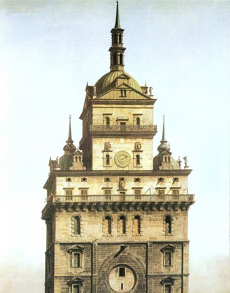 Der obere Turmabschluss der Kreuzkirche