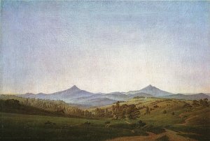 Boehmische Landschaft mit dem Mitteschauer Kunstdruck