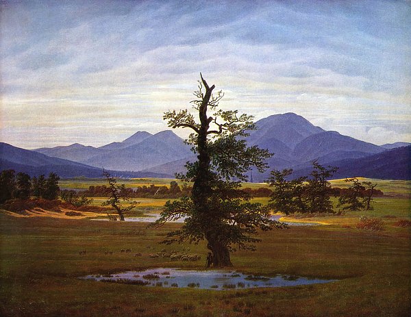 Dorflandschaft bei Morgenbeleuchtung