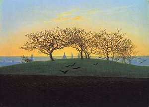 Huegel und Bruchacker bei Dresden Kunstdruck