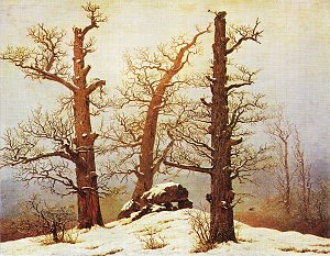 Huenengrab im Schnee Kunstdruck