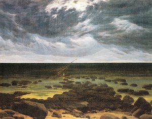 Meereskueste bei Mondschein Kunstdruck