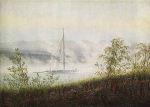 Morgennebel im Elbtal Kunstdruck