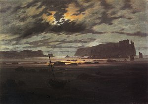 Nordischer See im Mondlicht Kunstdruck