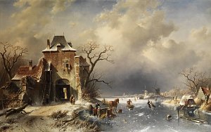 Holländische Winterlandschaft Kunstdruck