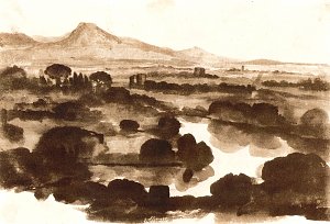 Der Tiber bei Rom Kunstdruck