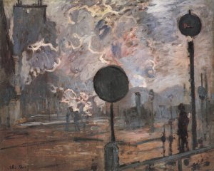 Ausserhalb des Bahnhofs Saint Lazare das Signal Kunstdruck
