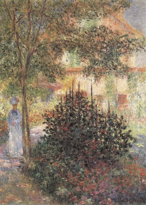 Camille im Garten des Hauses in Argenteuil Kunstdruck