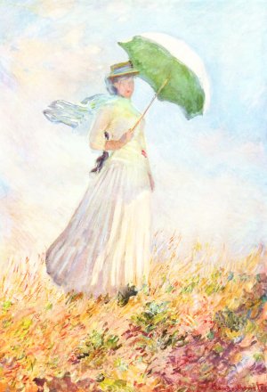 Dame mit Sonnenschirm Kunstdruck