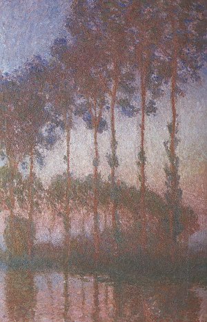 Pappeln an der Epte Daemmerung Kunstdruck