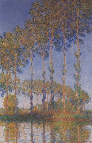 Pappeln an der Epte Sonnenuntergang Kunstdruck