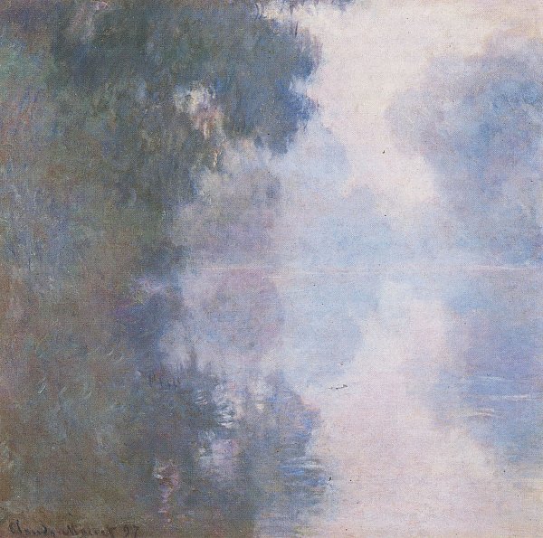 Seinearm bei Giverny Fruehdunst