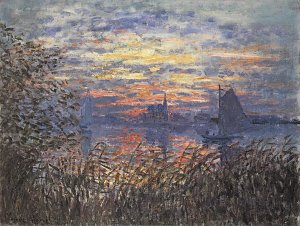 Sonnenuntergang auf der Seine Kunstdruck