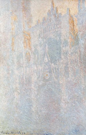 die Kathedrale von Rouen in lichtem Nebel Kunstdruck