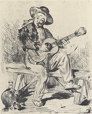Der Gitarrenspieler Kunstdruck