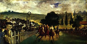 Rennen in Longchamp Kunstdruck