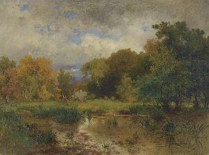 Fluss Landschaft bei Lundenburg Kunstdruck