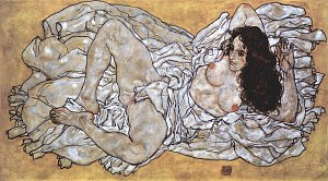 Liegende Frau Kunstdruck