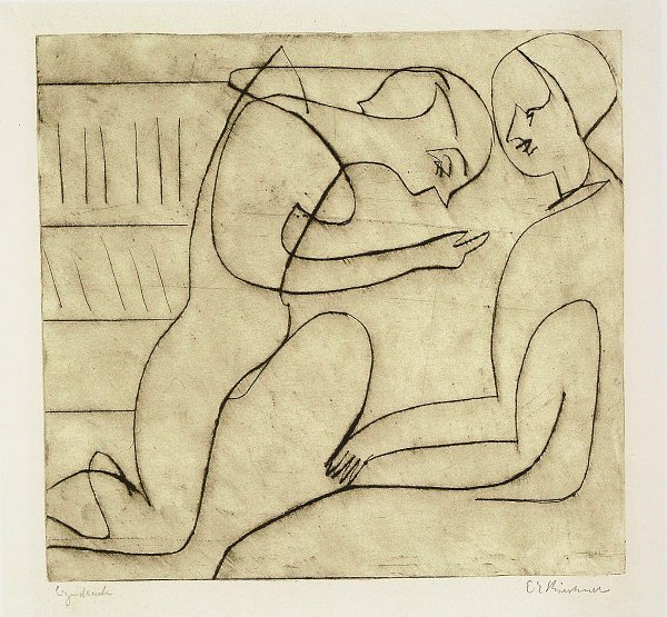 Paar in der Bibliothek