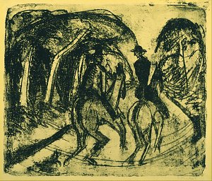 Reiter im Grunewald Kunstdruck