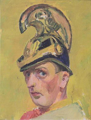 Selbstbildnis mit Dragonerhelm Kunstdruck
