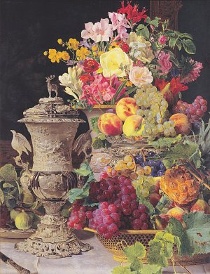 Stillleben mit Prunkpokal Kunstdruck