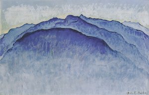 Berggipfel am Morgen Kunstdruck