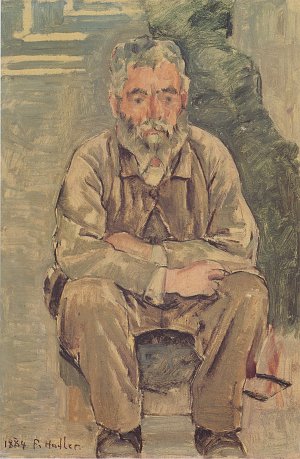 Sitzender bärtiger Mann Kunstdruck