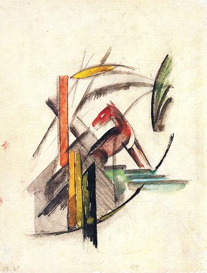 Roetliches Tier Kunstdruck