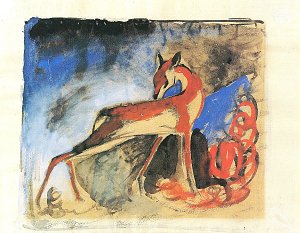 Rotes Reh Kunstdruck