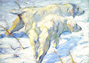 Sibirische Schaeferhunde Kunstdruck