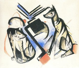 Zwei Woelfe Kunstdruck