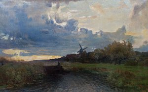 Abendstimmung auf dem Lande Kunstdruck