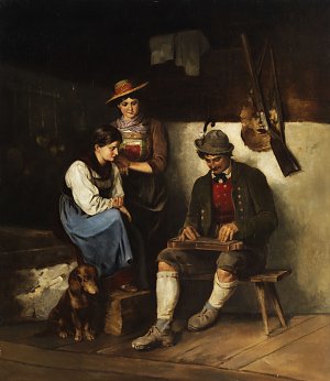 Der Zitherspieler Kunstdruck
