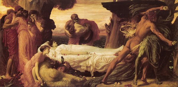 Herkules ringt mit dem Tod um den Körper von Alcestis