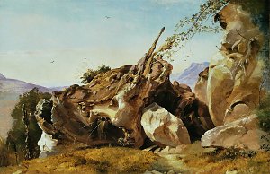 Studie von Felsen und Wurzeln bei Olevano Kunstdruck