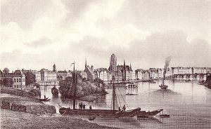 Ansicht von Frankfurt am Main um 1845 Kunstdruck