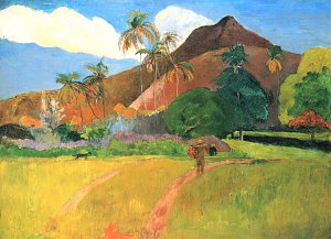 Berge auf Tahiti Kunstdruck